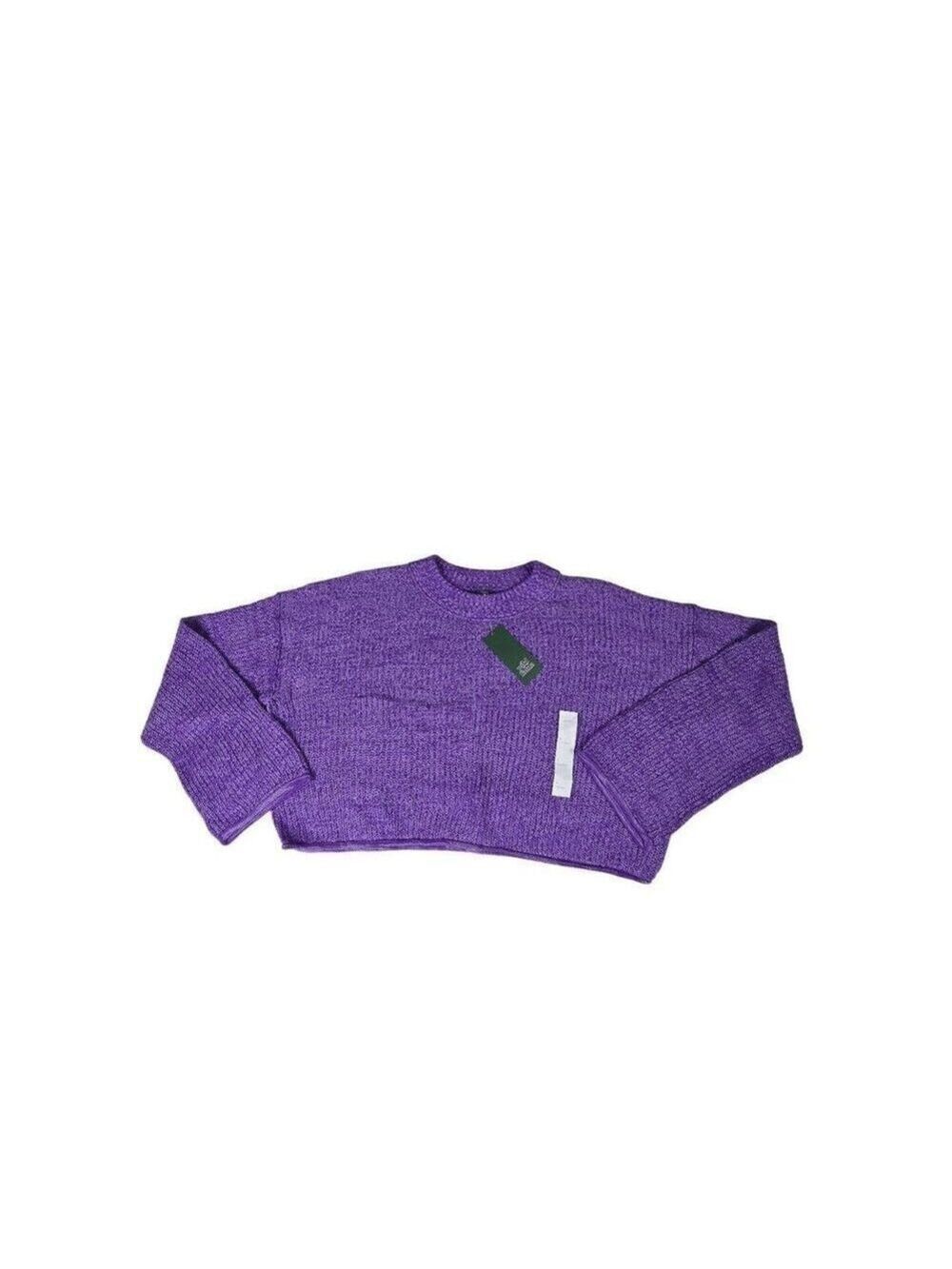 Wild Fable Purple Cropped Mock Collared Sweater Large